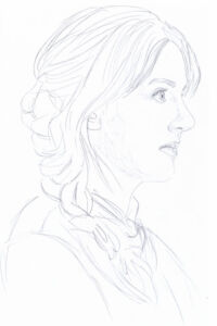 Sketch of Brenna Silva as Jo from photo