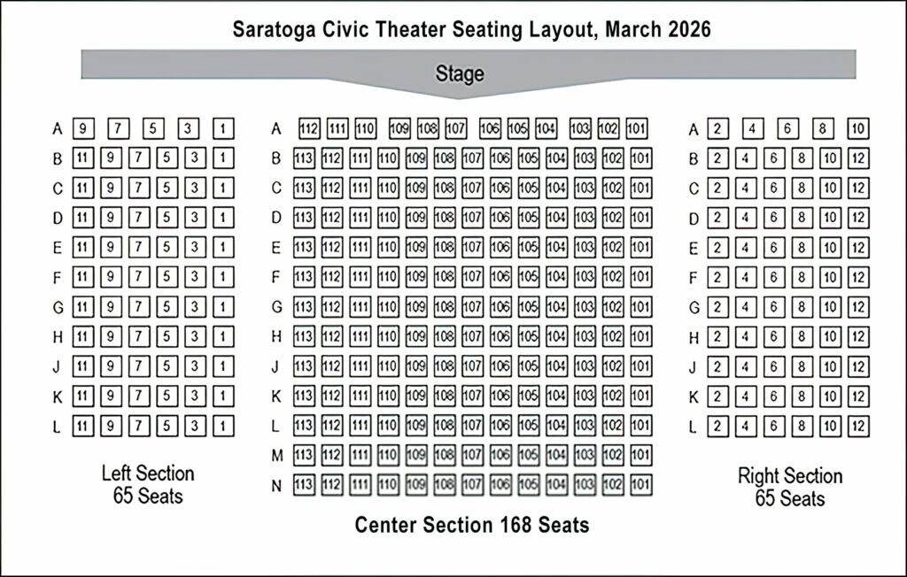 Saratoga Civic Theater Seating Map